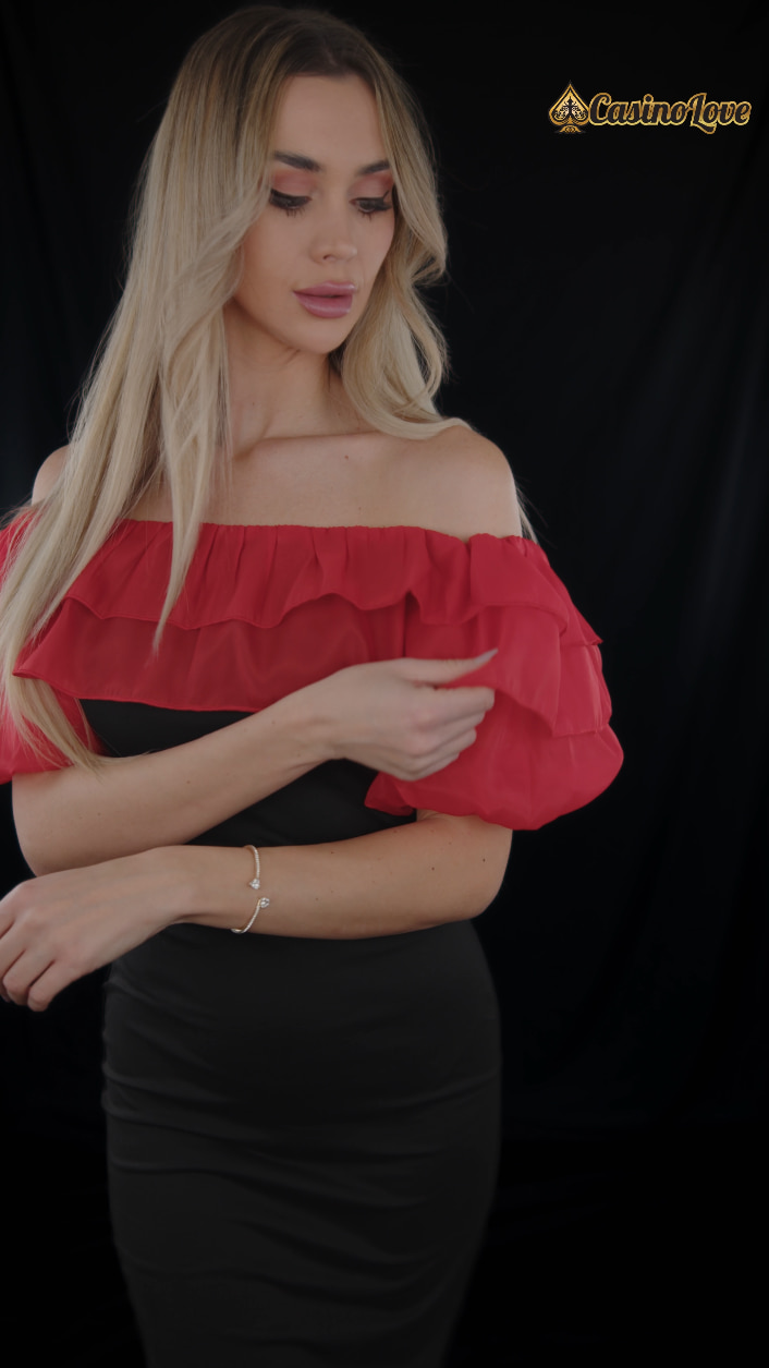 Black and red latino dress with handbag